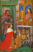Jacques IV couronné en prières, folio 24 v.